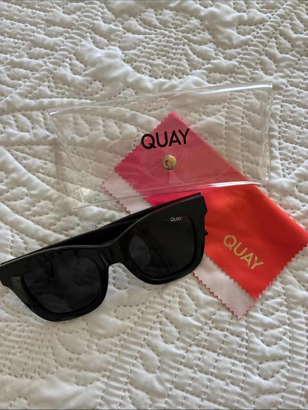 Quay Australia Black Oversized Cat-Eye Sunglasses